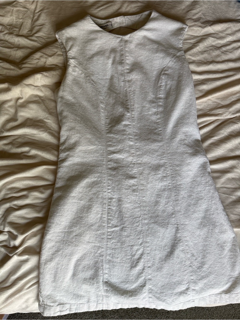Abercrombie & Fitch Linen Blend Open Back Mini Dress - Picture 3 of 5